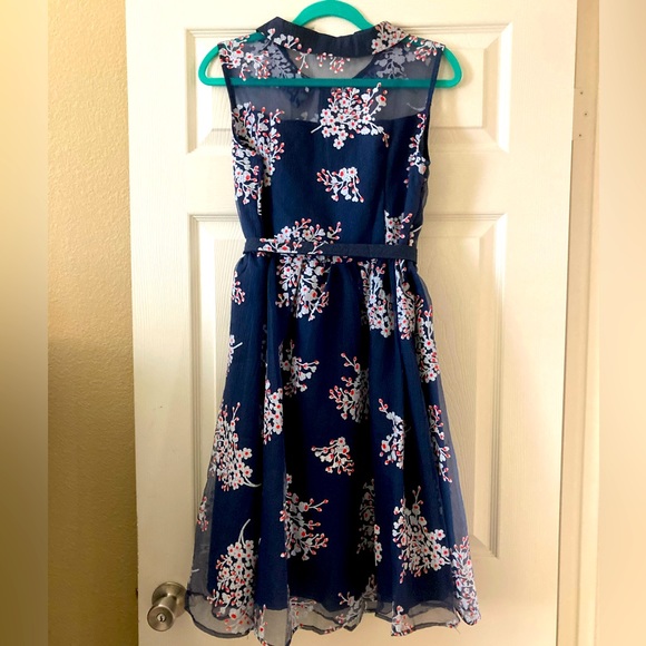 Floral Swing Style Dress by Sucrefas - Belted - Picture 5 of 11